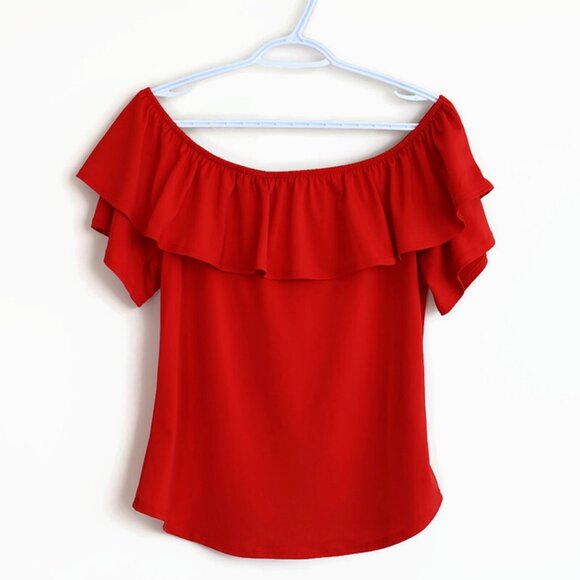 Petite Short Sleeve Ruffle Top - Cleo - Size S Petite - Picture 2 of 11